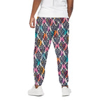 Colorful Damask Pattern Print Cotton Pants
