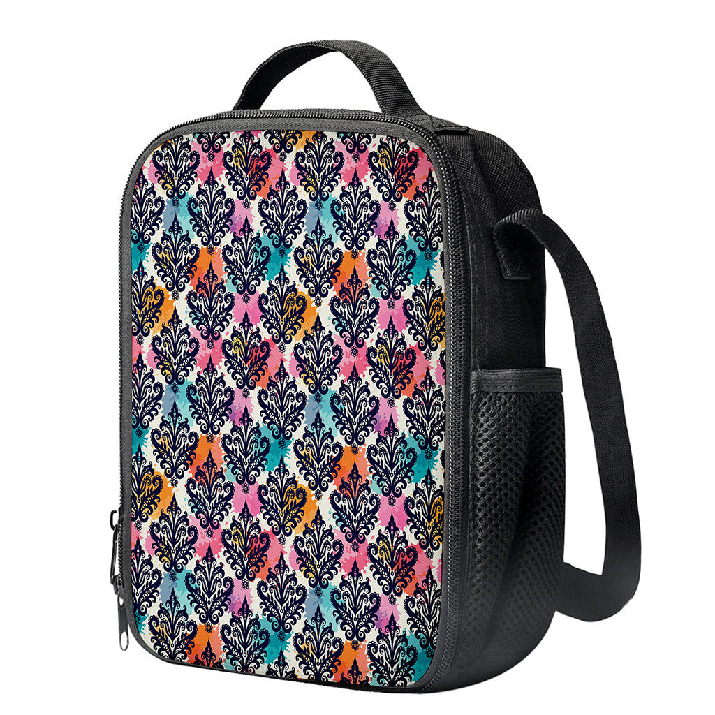 Colorful Damask Pattern Print Crossbody Lunch Bag