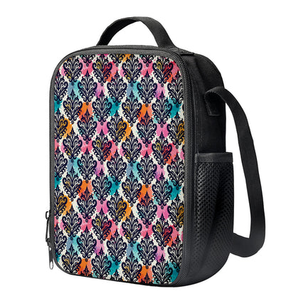Colorful Damask Pattern Print Crossbody Lunch Bag