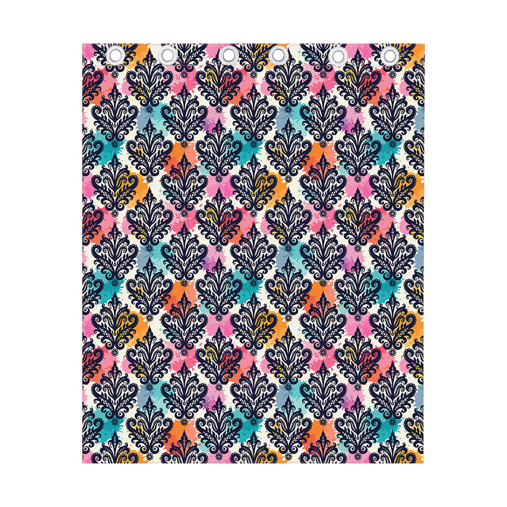 Colorful Damask Pattern Print Curtain