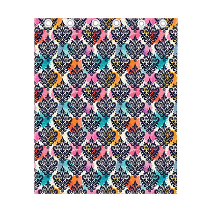Colorful Damask Pattern Print Curtain