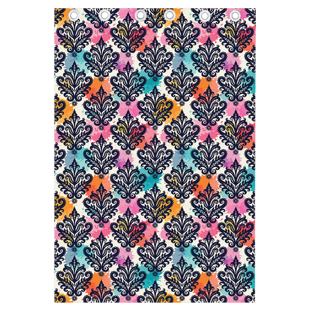 Colorful Damask Pattern Print Curtain