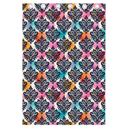Colorful Damask Pattern Print Curtain