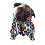 Colorful Damask Pattern Print Dog Zip Up Hoodie