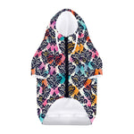 Colorful Damask Pattern Print Dog Zip Up Hoodie