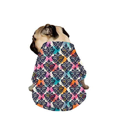 Colorful Damask Pattern Print Dog Zip Up Jacket