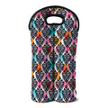 Colorful Damask Pattern Print Double Neoprene Wine Tote