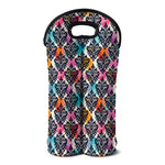 Colorful Damask Pattern Print Double Neoprene Wine Tote