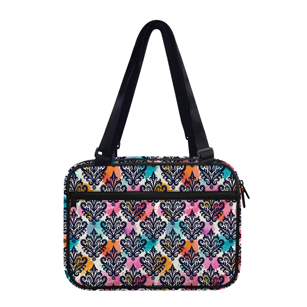 Colorful Damask Pattern Print Double Strap Bible Bag