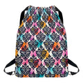 Colorful Damask Pattern Print Drawstring Backpack