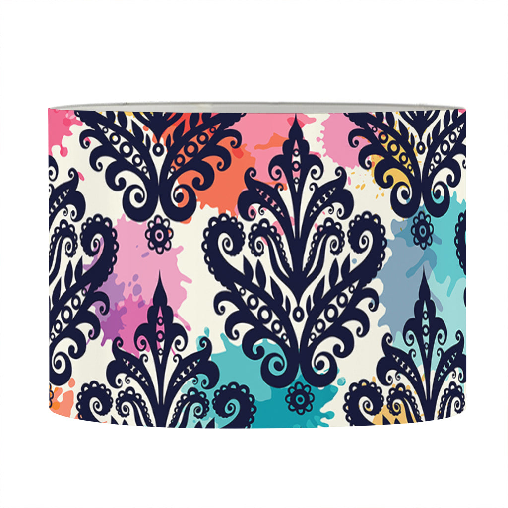 Colorful Damask Pattern Print Drum Lamp Shade