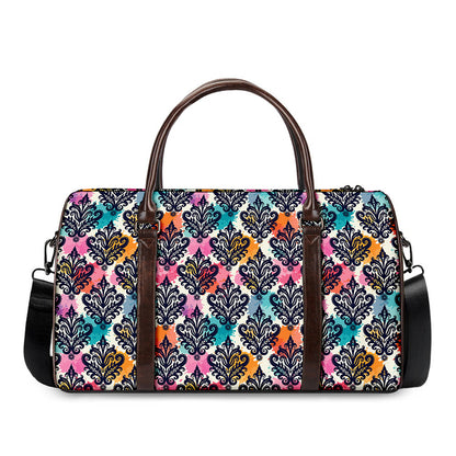 Colorful Damask Pattern Print Duffle Bag