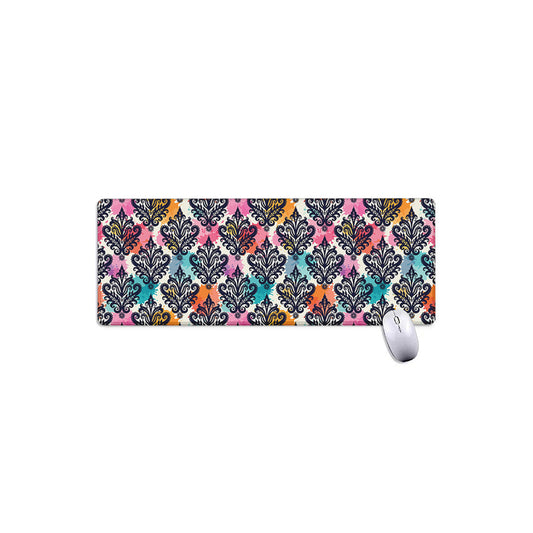 Colorful Damask Pattern Print Extended Mouse Pad