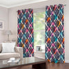 Colorful Damask Pattern Print Extra Wide Grommet Curtains