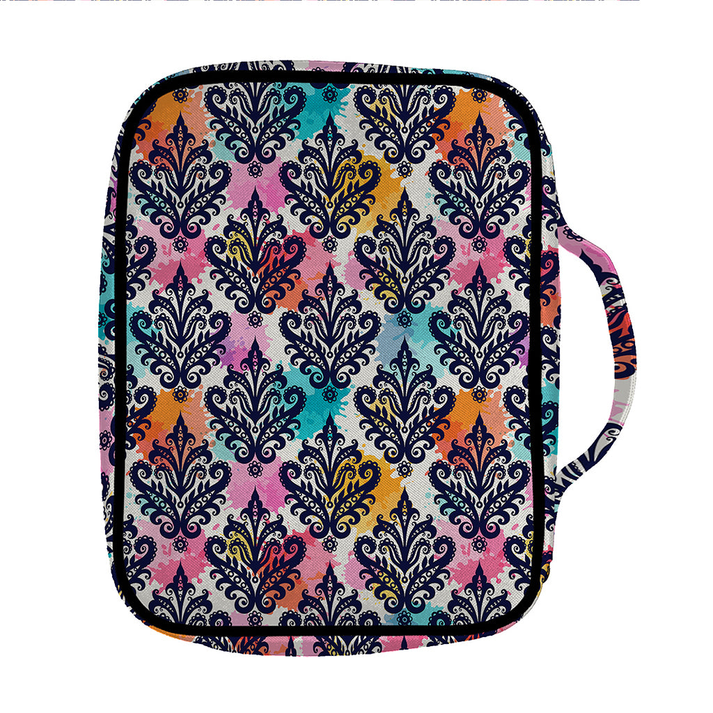 Colorful Damask Pattern Print Front Pocket Bible Bag