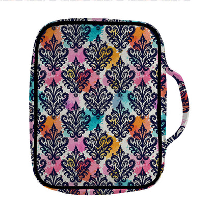 Colorful Damask Pattern Print Front Pocket Bible Bag