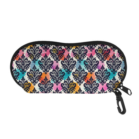 Colorful Damask Pattern Print Glasses Case