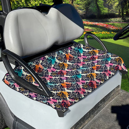 Colorful Damask Pattern Print Golf Cart Seat Cover