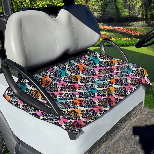 Colorful Damask Pattern Print Golf Cart Seat Cover