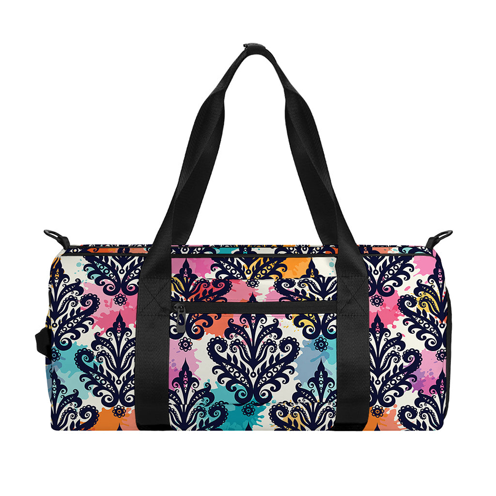 Colorful Damask Pattern Print Gym Bag