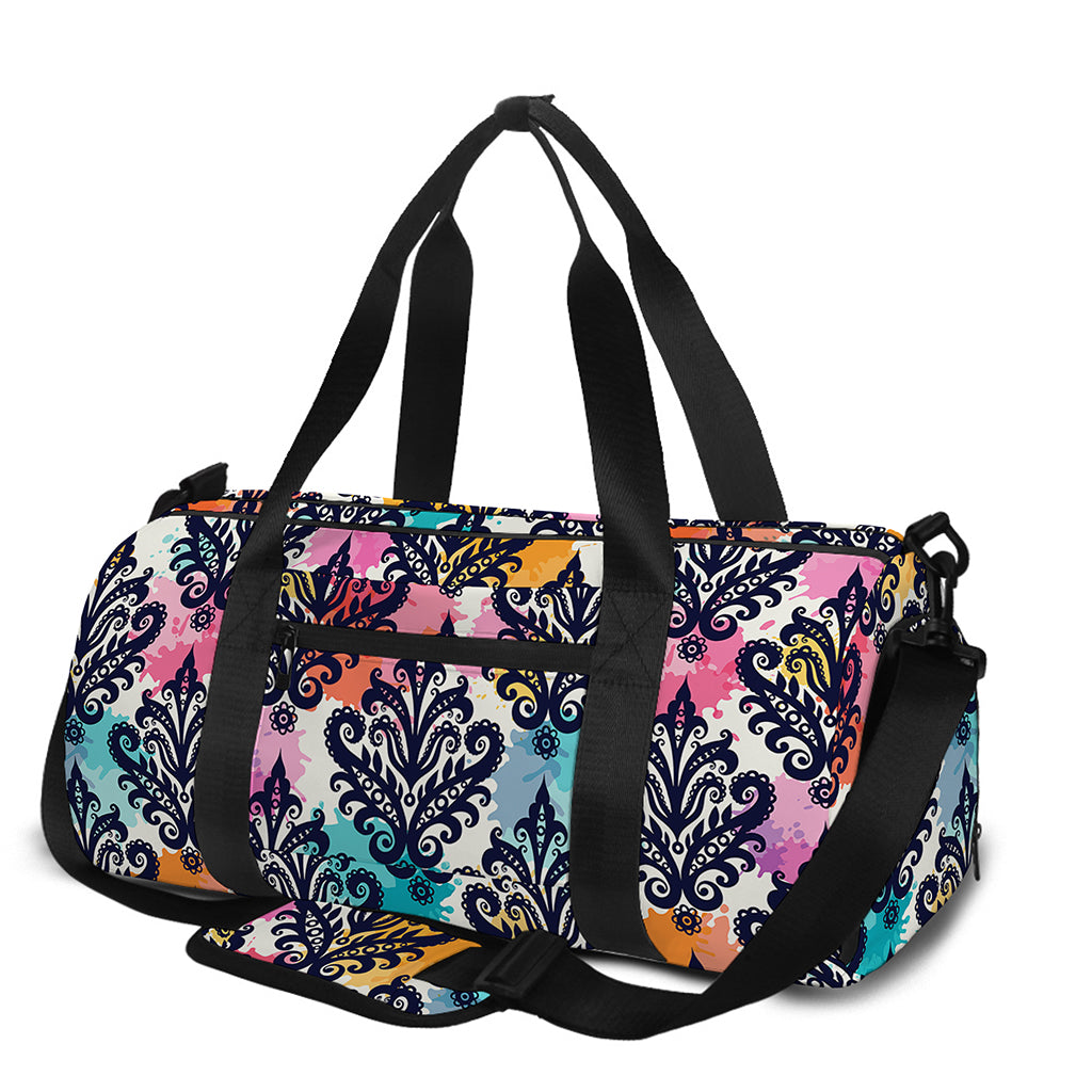 Colorful Damask Pattern Print Gym Bag