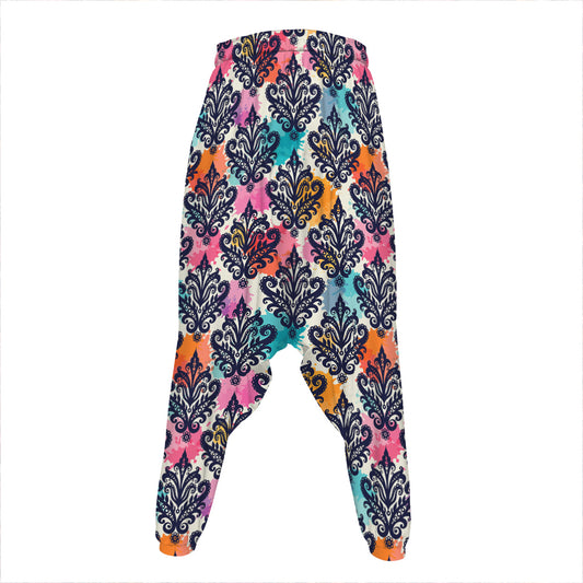Colorful Damask Pattern Print Hammer Pants