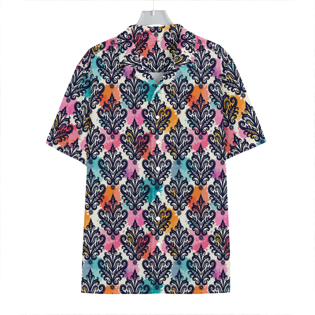 Colorful Damask Pattern Print Hawaiian Shirt