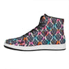 Colorful Damask Pattern Print High Top Leather Sneakers