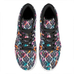 Colorful Damask Pattern Print High Top Leather Sneakers