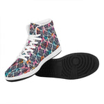 Colorful Damask Pattern Print High Top Leather Sneakers