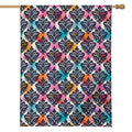 Colorful Damask Pattern Print House Flag