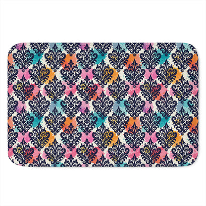 Colorful Damask Pattern Print Indoor Door Mat