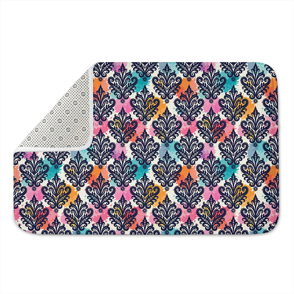 Colorful Damask Pattern Print Indoor Door Mat