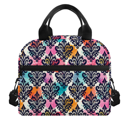 Colorful Damask Pattern Print Insulated Lunch Bag