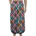 Colorful Damask Pattern Print Lantern Pants