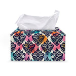 Colorful Damask Pattern Print Leather Tissue Box Cover