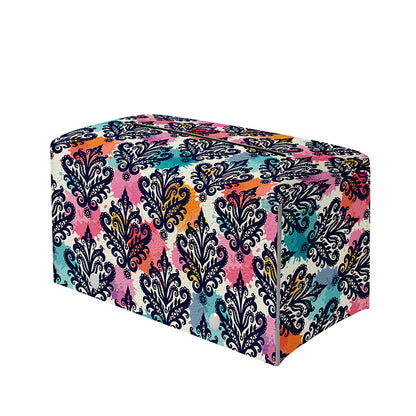 Colorful Damask Pattern Print Leather Tissue Box Cover