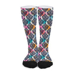 Colorful Damask Pattern Print Long Socks