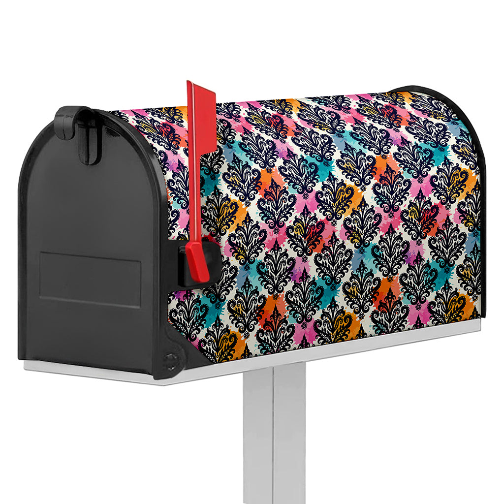 Colorful Damask Pattern Print Mailbox Cover