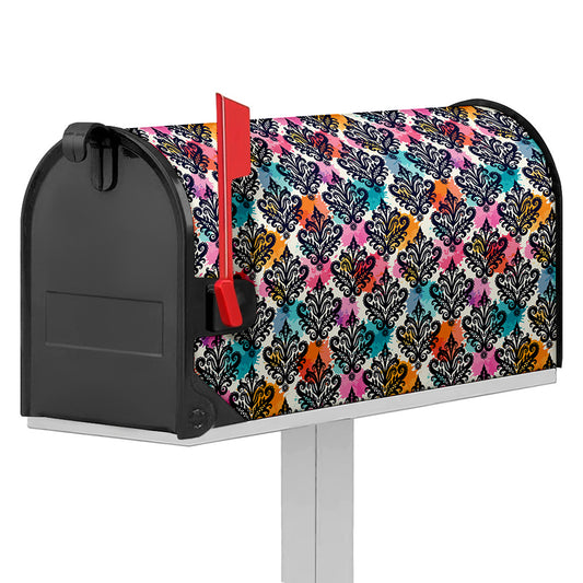 Colorful Damask Pattern Print Mailbox Cover