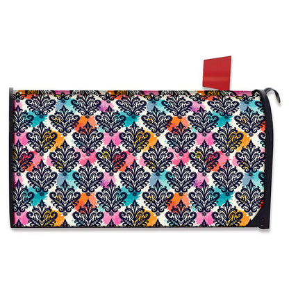 Colorful Damask Pattern Print Mailbox Cover