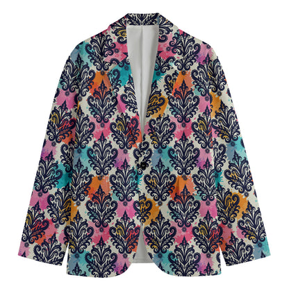 Colorful Damask Pattern Print Men's Blazer