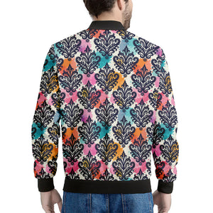 Colorful Damask Pattern Print Men's Bomber Jacket