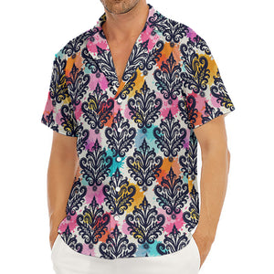 Colorful Damask Pattern Print Men's Deep V-Neck Shirt