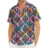 Colorful Damask Pattern Print Men's Deep V-Neck Shirt