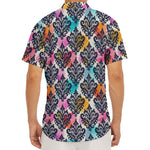 Colorful Damask Pattern Print Men's Deep V-Neck Shirt