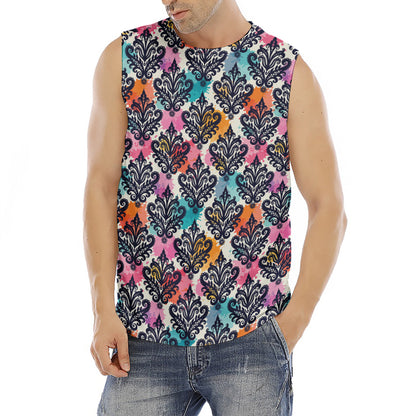 Colorful Damask Pattern Print Men's Fitness Tank Top