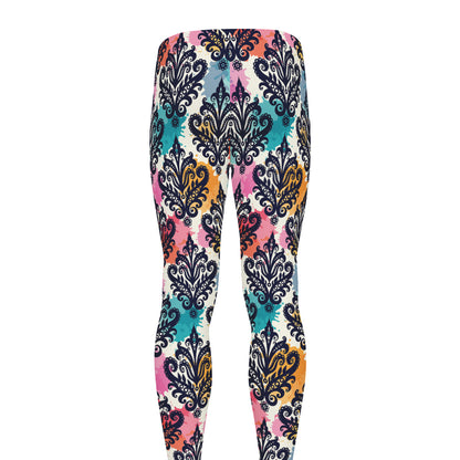 Colorful Damask Pattern Print Men's leggings