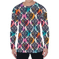 Colorful Damask Pattern Print Men's Long Sleeve T-Shirt