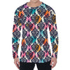 Colorful Damask Pattern Print Men's Long Sleeve T-Shirt